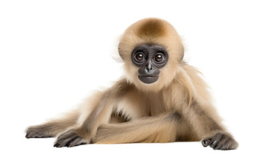 Playful Gibbon Pose On Transparent Background