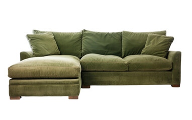 Plush Sectional On Transparent Background