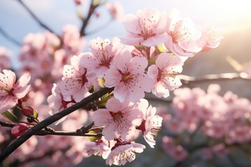 Naklejka premium beautiful cherry blossom background
