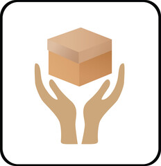 Handle with care carton box packing delivery package vector