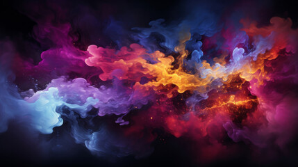 Obraz na płótnie Canvas Color smoke, abstract art and vibrant expression. Dynamic, artistic and mesmerizing hues for graphic display, design, and creative inspiration.