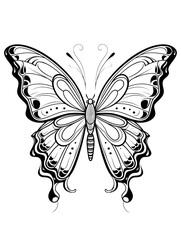smooth butterfly outline vector art