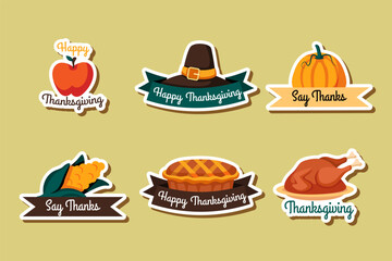 Happy Thanks Giving Sticker Set Collection