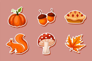Set Collection of Autumn Sticker