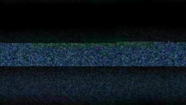 Glitch noise static television VFX. Visual video effects stripes background, tv screen noise glitch effect. Video background, transition effect for video editing, intro and logo reveal with sound.