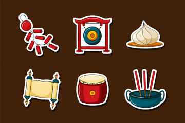Set Collection of Chinese New Year Sticker