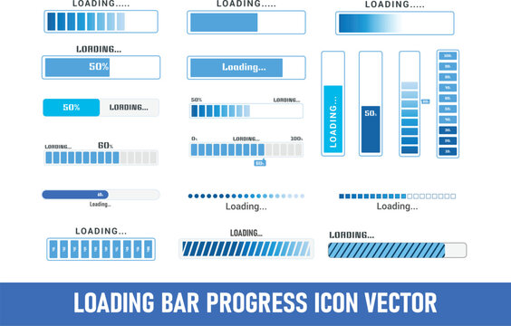 Loading bar progress icon set