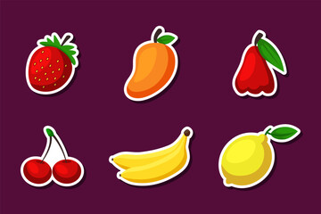 Set Collection of Fruit Sticker