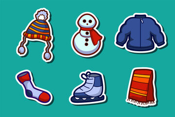 Set Collection of Winter Sticker