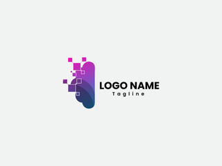 Technology brain vector art. Tech brain logo design. Mind. Premium template. Tech idea. Modern logo template. Human brain logo. Finance