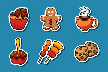 Set Collection of Winter Food Sticker