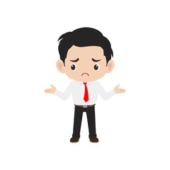 vector cute job poses man