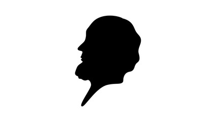 Charles Grandison Finney, black isolated silhouette