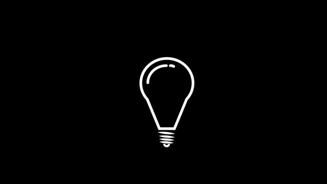 light bulb animated outline icon	