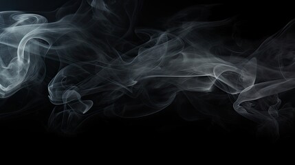 Obraz premium Blurred smoke overlay, black background. Generative AI