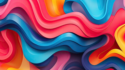 Colorful fluid abstract, 3D. Generative AI