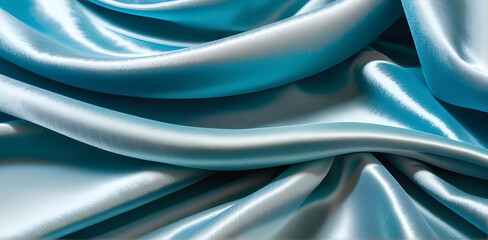 Obraz premium abstract background luxury cloth or liquid wave or wavy folds of grunge silk texture soft light blue satin velvet material