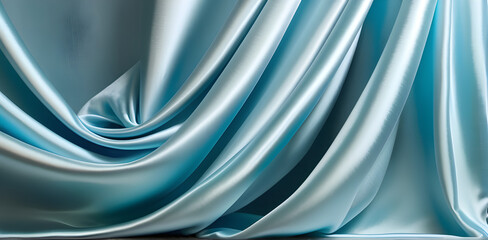 abstract background luxury cloth or liquid wave or wavy folds of grunge silk texture soft light blue satin velvet material