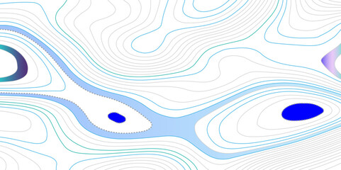 Abstract wavy topographic map. Abstract wavy and curved lines background. Abstract geometric topographic contour map background.