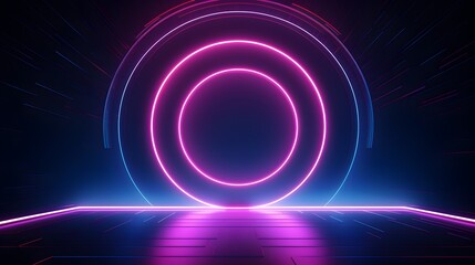 Obraz premium abstract background with neon lights. neon tunnel.space construction.