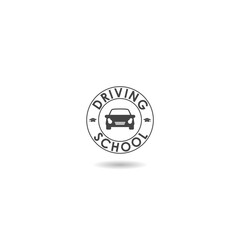 Fototapeta premium Driving school logo icon with shadow