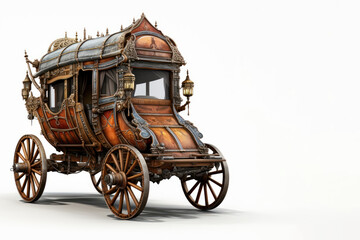 Old stagecoach or passenger caravan. Generative AI. - obrazy, fototapety, plakaty
