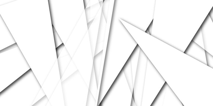 Abstract background with lines. Abstract architectural background. Abstract minimal geometric white and gray light background design. Abstract background with liens and triangles shape on white bg