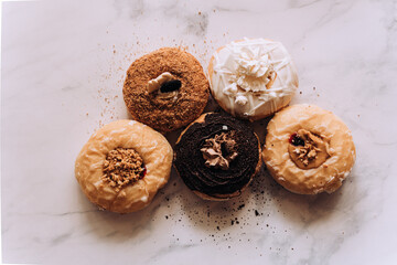 Gourmet Donut Selection with Copy Space 