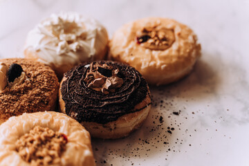 Gourmet Donut Selection with Space For Copy