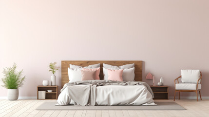 Fototapeta na wymiar Elegant minimalist bedroom design