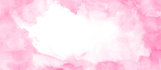 monochrome pink and white ink effect watercolor background with watercolor stains, abstract fine brushed background with pastel watercolor, pink watercolor background for cover, presentation and card.