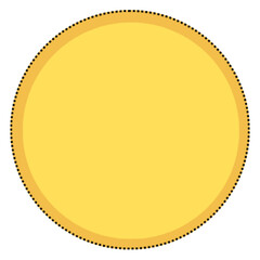 golden round button