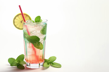Fototapeta premium Cocktail in glass glass, isolated on white background. Generative AI.