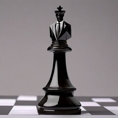 Gentleman chess figure on chessboard. Space for text. Concept. Business competition