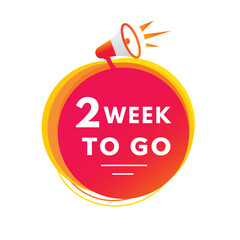 2 week to go banner, design. count time sale or promo for websites, landing page or advertising. Flat Vector template isolated on white background.