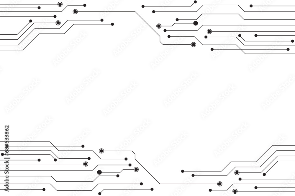 Poster abstract futuristic circuit board illustration, circuit board with various technology elements. circ