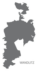 Wandlitz German city map grey illustration silhouette shape