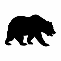 silhouette of a black bear walking