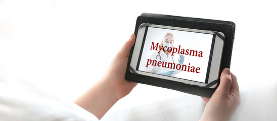 Mycoplasma pneumonia. Virus, lung bacteria. Quarantine, online medicine, telemedicine,virus mycoplasma pneuminiae