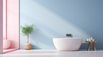 Fototapeta na wymiar Elegant minimalist bathroom design