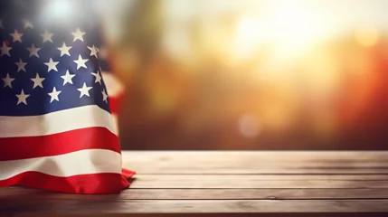 Foto op Plexiglas Blurred American flag © UsamaR