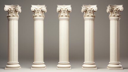a group of white pillars - obrazy, fototapety, plakaty