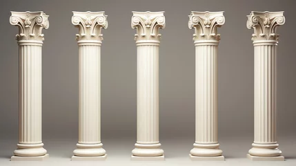 Deurstickers a group of white pillars © Victor