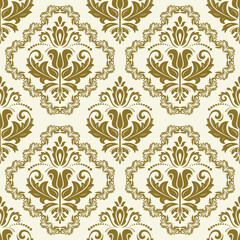 Classic seamless vector pattern. Damask orient ornament. Classic vintage golden background. Orient pattern for fabric, wallpapers and packaging