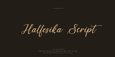 Abstract Fashion font alphabet. Minimal modern urban fonts for logo, brand etc. Typography Calligraphy typeface uppercase lowercase and number. vector illustration
