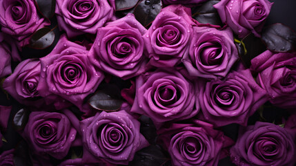 Bouquet of viva magenta roses