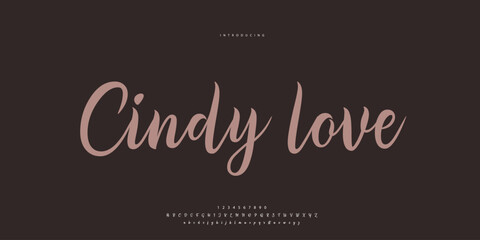 Abstract Fashion font alphabet. Minimal modern urban fonts for logo, brand etc. Typography Calligraphy typeface uppercase lowercase and number. vector illustration
