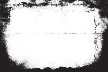wall black grungy overlay texture on white background, vector illustration rough weathered texture