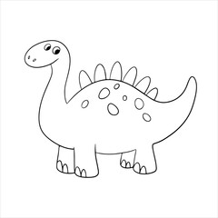 Cute dinosaur drawing for kids, kids clipart design. Colorful hand drawn cartoon style. illustration of dinosaurs isolated on background