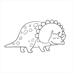 Vector Triceratops, drawing for children